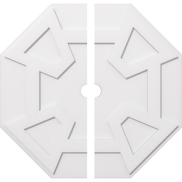 Ekena Millwork Logan Architectural Grade PVC Contemporary Ceiling Medallion, Two Piece, 40"OD x 3"ID x 14"C x 1"P CMP40LG2-03000 - main
